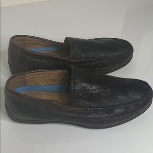 Florsheim Leather Loafers Pebbled Black and Brown Leather Size 10